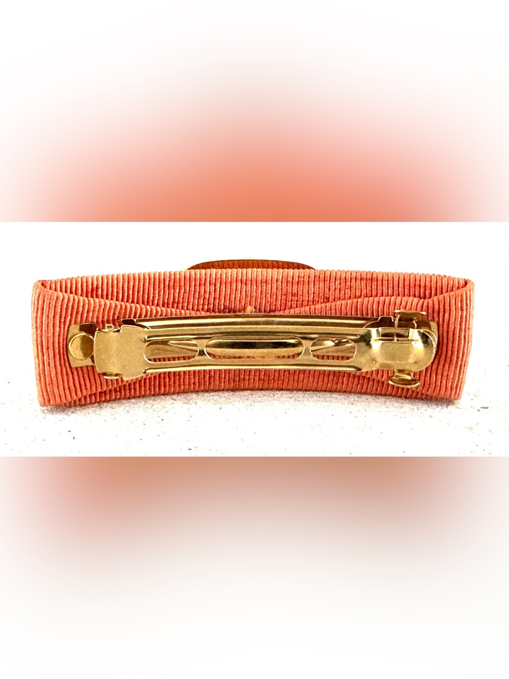 LOW START! — SSALVATORE FERRAGAMO Vara Bow Barrette Orange Ribbon Hair Clip - Picture 7 of 7